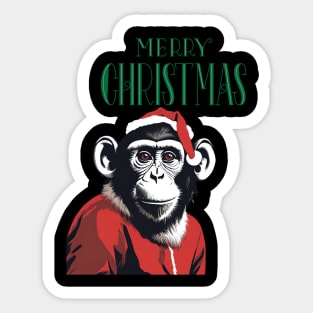 Christmas parody of Santa in a monkey suit, fun and funny Sticker